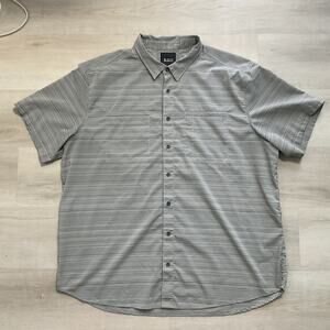 511 Plus Mens Button Up Collared Shirt Grey Plaid with Pockets 2XL lightweight